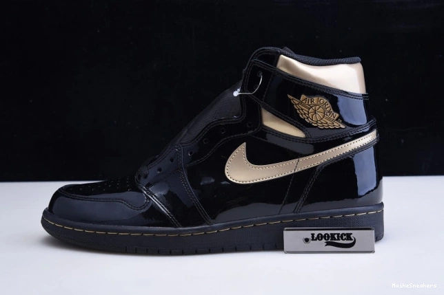 MaikeSneakers HIGH 1 BLACK JORDAN RETRO GOLD 555088-032 AIR (2020) METALLIC 0801
